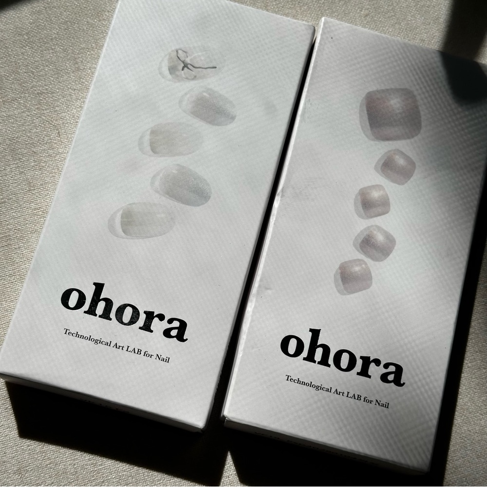Ohora Nail Art 2 Pack Bundle Set Mani Pedi Duo Semi Cured Gel Strips Rizz Glow